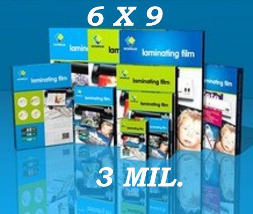 3 mil  6 x 9  50 pk laminating quality pouches sheets  photo size for sale