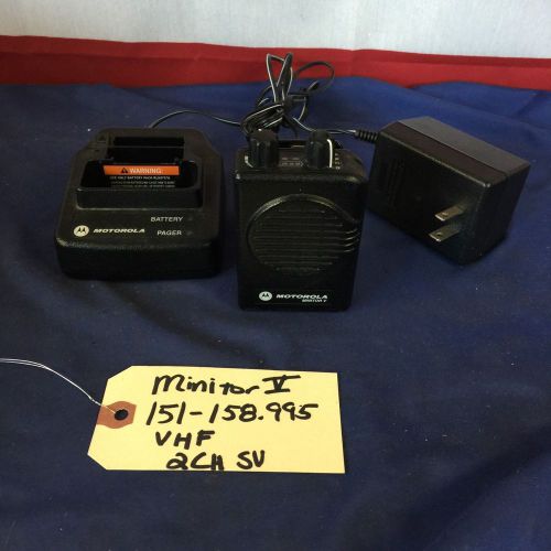 Motorola minitor v (5) vhf 151-159 mhz 2ch sv pager a03kms9238bc w/standardchrgr for sale