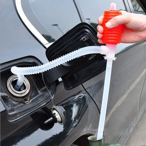 1 Set Auto Car Manual Hand Siphon Pump Hose Gas Oil Liquid Syphon Transfer Pump