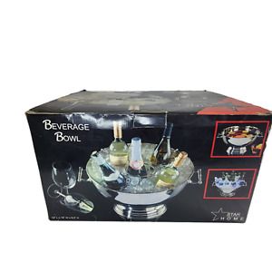 Star Home Beverage Bowl Wine Bottle Chiller Punch Bowl with Insert Serving