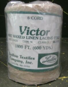 Ludlow Textiles Victor 6 cord waxed linen lacing cord type n class 3 1800 ft.