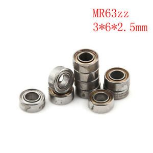 10PCS MR63ZZ Bearing 3*6*2.5 mm MR63Z Precise Miniature Ball Bearin JoBWCA
