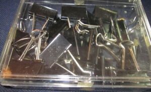 Lot of 20 Skilcraft  Spring-Type Black Metal Medium Binder Clips