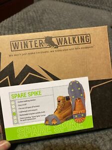 Winter Walking Anti-Slip Ice Snow Safety Shoe Boot Cleats Spare Spike Gray Sz S