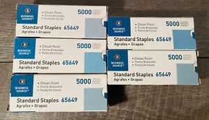 5 Business Source Standard Chisel Point Staple (5000-Pack) BSN65649.(5)Packages.