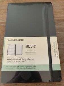 SEALED Moleskine Black 18 Month (7/2020-12/2021) Weekly Notebook Diary Planner