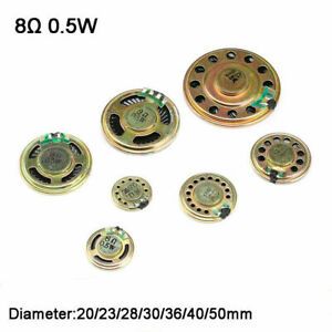 20/23/28/30/36/40/50mm 8 8Ohm 0.5W Audio Speaker Stereo Woofer Trumpet Horn x 2