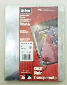 Ibico Clear Presentation Covers, 8 3/4&#034; x 11 1/4&#034; 100-Pack * NEW *