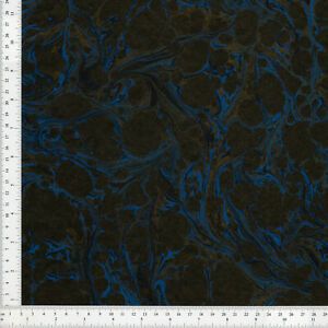 Hand Marbled Paper for Bookbinding, Gold on Black 48x67cm 19x26in Series d388