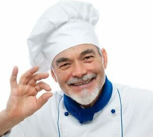 HoveBeaty Chef Hat Unisex Adult Mushroon Design Adjustable Kitchen White