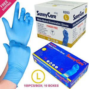 1000 SunnyCare Nitrile Exam Gloves Powder Free Chemo-Rated (Non Vinyl Latex) L