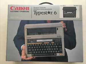 VINTAGE CANON TYPESTAR 6 Typewriter With Original Packaging Tested Black Noir