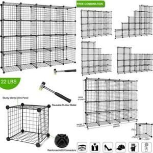 Tumucute Wire Cube Storage Organizer, 20-Cube Modular Mental Grids Bookshelf, Di