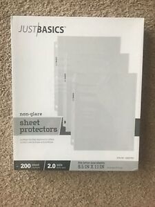 Just Basics Top-Loading Sheet Protectors, Lightweight, Semi-Clear, Non-glare 200