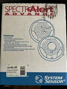 System Sensor SPSCR Ceiling Mount Red Speaker-Strobe  NEW IN BOX