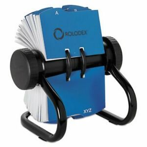 Rolodex Open Rotary Business Card File w/24 Guides, Black (ROL67236)