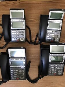 4 (four) NEC Phones: IP3NA-8LTXH DLV XD Z-Y BK Dual Screen.