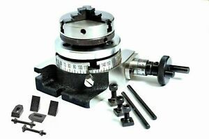 ROTARY TABLE 3&#034; / 80mm WITH 50mm MINI SCROLL CHUCK &amp; M6 CLAMPING KIT SET