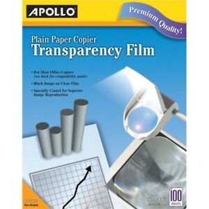 Apollo Transparency Film - Black, White - 100 / Box PP100C  - 1 Each