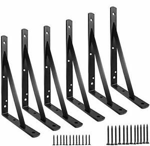 Shelf Brackets 12 inch Heavy Duty Floating Shelf Bracket for Open Shelving Bl...