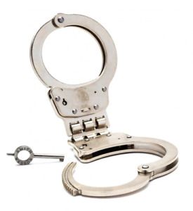 S&amp;W M300P Hinged Double Lock Handcuffs (Nickel) 350138