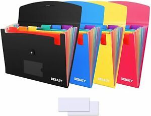 4 Pack 7-Pockets Expanding File Folders, 4pc Accordion Document Folder Organizer