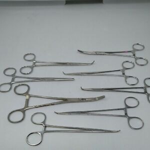 Lot of 8 Codman Surgical Forceps 37-1521 30-4501 34-4120 32-4121 30-4494 30-4492