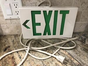 exit sign emergency light green plug in sign