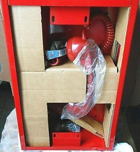 New Red Metal Lockable Emergency Telephone Call Box w/Corded Handset &amp; Cradle