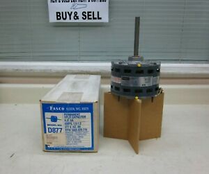 New Fasco D877 7126-0681 1/4HP 277V PSC 3-Speed Double Dual Shaft Blower Motor