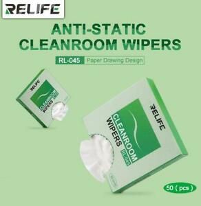 Relife (RL-045) 50 x Anti-Statics Cleanroom Screen LCD Contact Cleaning Wipes Cl