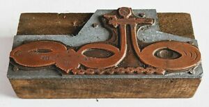 Vintage  Copper On Wood  * Printing Block