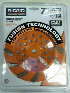Ridgid 7 in. 12-Segment Diamond Cup Wheel - NEW