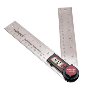 360-Degree Angle Finder Ruler 7 in. LCD Display Hold Button Stainless Steel