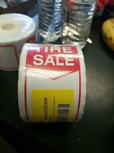 Tire Label - Tire SaleI 1 Roll of 250 Stickers 6&#034; X 2.5&#034; (150mm x 63.5mm)