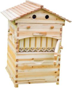 LANGLANG Automatic Wooden bee hive House kit with 7 PCS Upgraded Auto Frame Comb