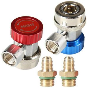 2x  R134A  Quick  Connector  Adapter  Coupler  Auto  A / C  Manifold  Gauge  Low