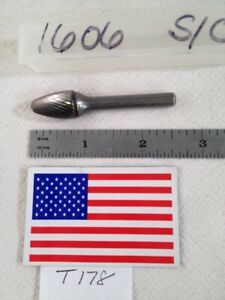 1 NEW FALCON / SGS 1/4&#034; SHANK CARBIDE BURR. SF-13 SINGLE CUT USA MADE BUR (T178)