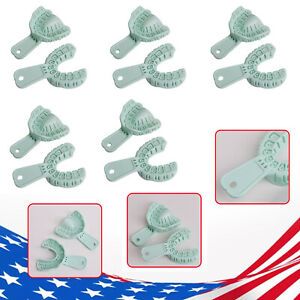 5Pairs Disposable Dental Implant Impression Inlay Tray Green L/M/S (Lower+Upper)