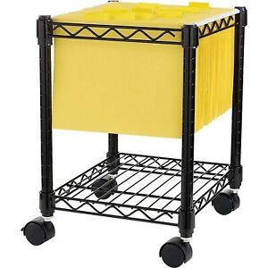 Lorell Compact Mobile Cart, 15-1/2 by 14 by 19-1/2-Inch, Black