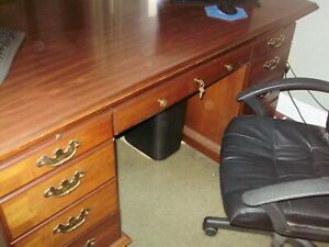 Indiana Desk Executive Office Suite  Executive Desk and Credenza  Circa 1981