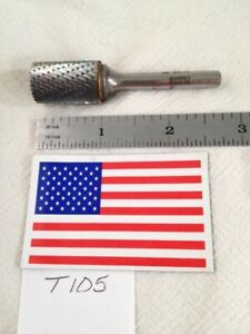 1 NEW FALCON / SGS 1/4&#034; SHANK CARBIDE BURR. SB-6. DOUBLE CUT. END CUT USA (T105)
