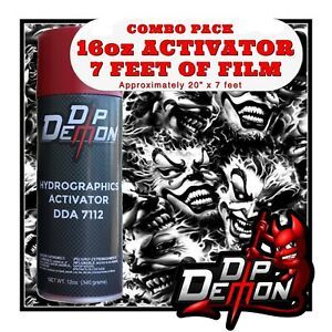 16oz hydrographic film / activator Fun With Fire Clowns hydro dip dipping wizard