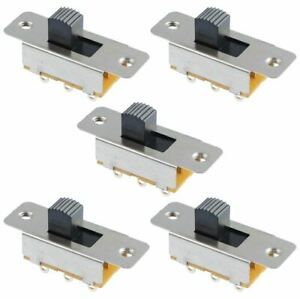 5 x On-On Standard Slide Switch DPDT 1.5A