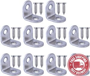 Bronagrand  10Pcs  90  Degree  Right  Angle  Brackets  Fastener  Stainless  Stee