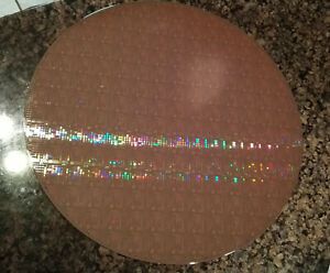Rare 12&#034; (300mm) Copper-Tantalum  IC Microchip Silicon Pattern Wafer
