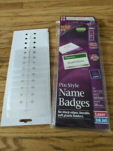 Avery Pin Style Name Badges 74652 Soft Plastic Laser Jet