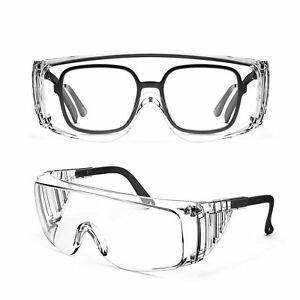 Safety Glasses, Anti Fog Safety Goggles, Transparent Goggles, Temple Adjustab...