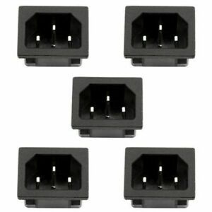 5x IEC320 C14 3 Pin Male Power Socket 10A 250V For Boat DIY AC-05A