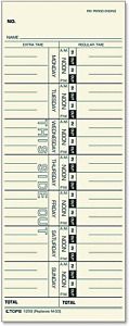 TOPS Time Cards, Weekly, 1-Sided, Replaces M-33, 10-800292, 3-1/2&#034; X 9&#034;, Manila,